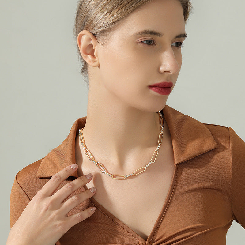 Luxurious Geometric Chain Necklace - Vienna Verve Collection