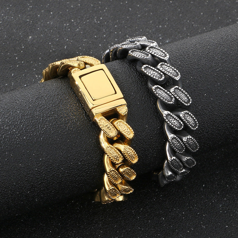 Planderful Everyday Genie Men Titanium Steel Cuban Bracelet