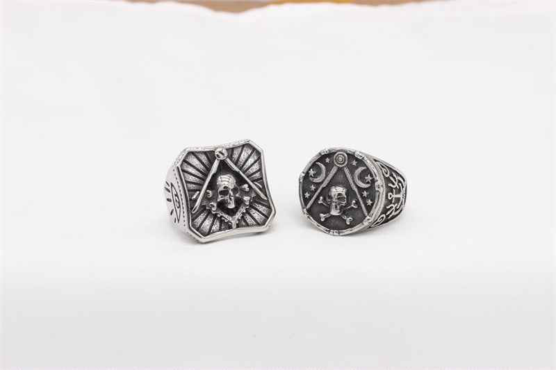 Planderful Titanium Skull Ring Unisex Durable Protective Statement for Men and Women Bold Retro Style