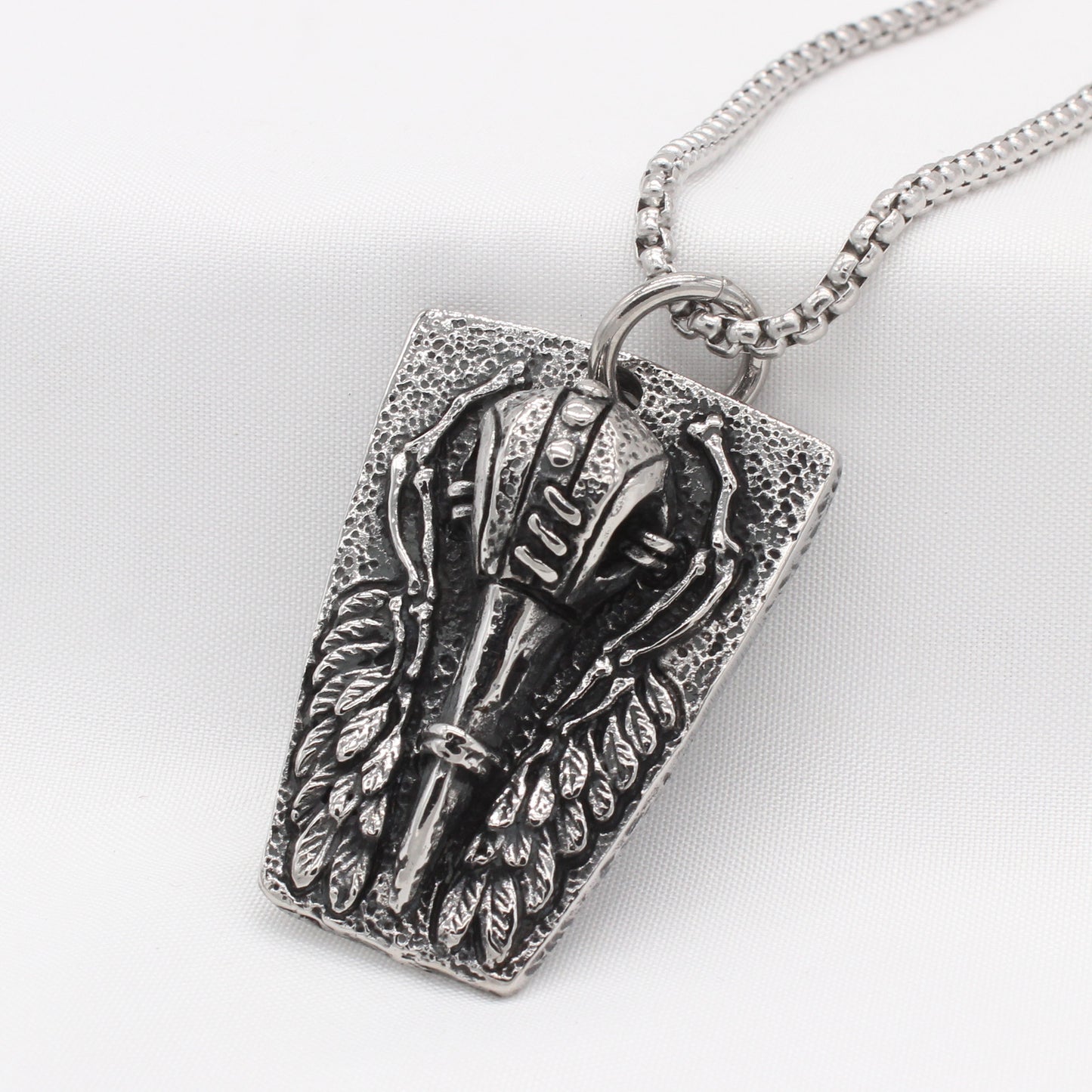 Personalized Retro Angel Wings Titanium Steel Pendant for Men - Wholesale European and American Jewelry