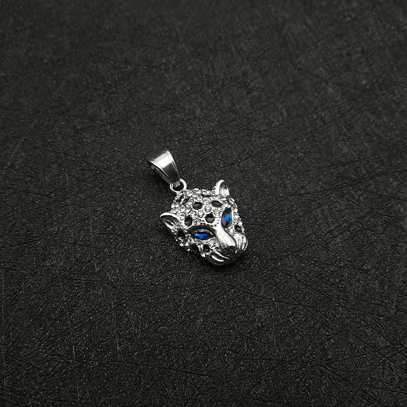 Zircon Necklace - Statement Hip Hop Leopard Head Pendant In Gold Plated Stainless Steel