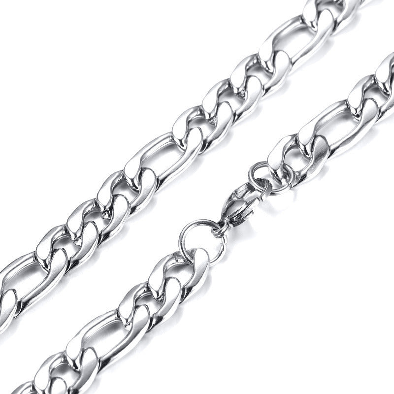 Figaro Chain Sweater Chain 6mm Stainless Steel Necklace for Men