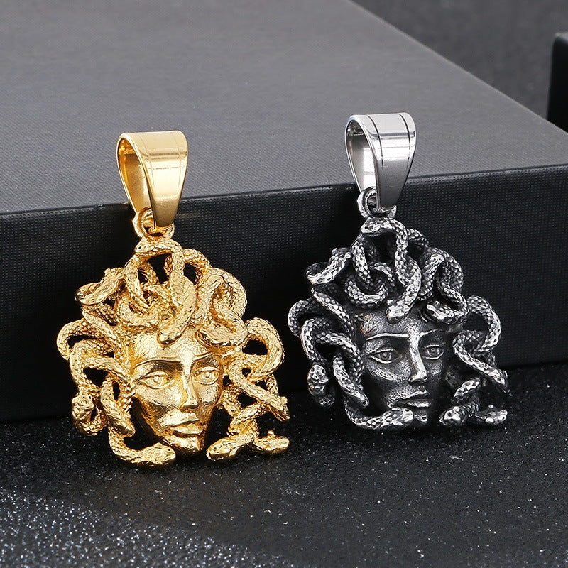 Planderful Snake Woman Pendant for Men Stainless Steel