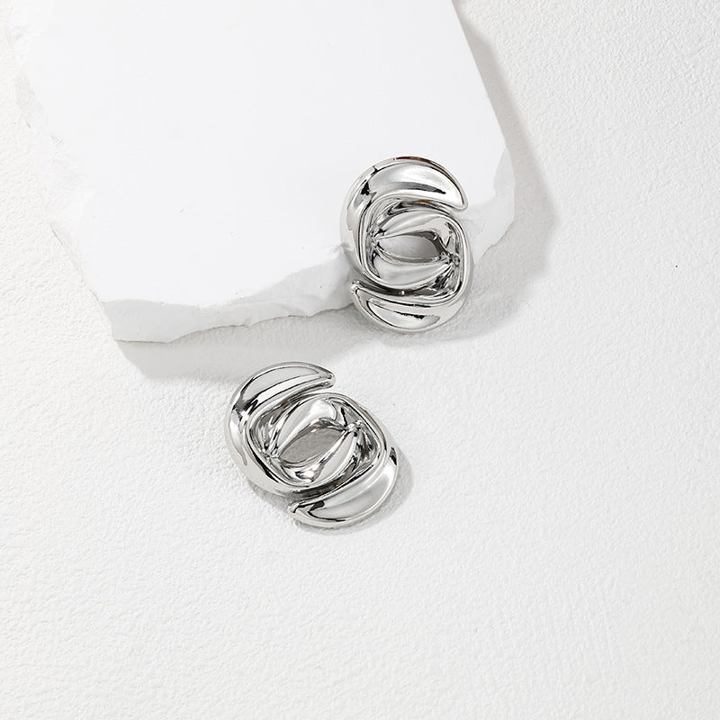 Irregular Geometric Metal Stud Earrings - Vienna Verve Collection