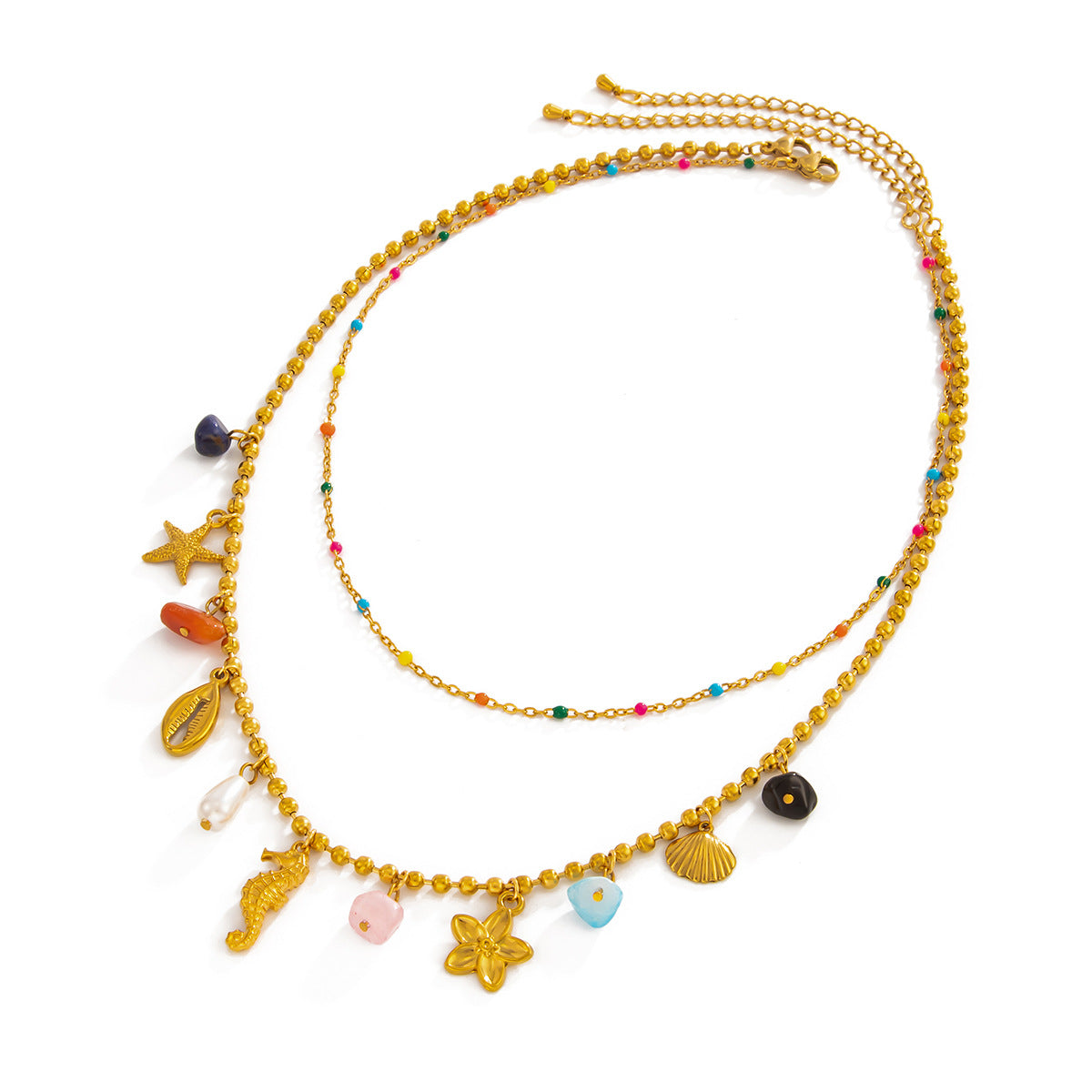 Starfish Pearl-Style Double-Layer Necklace