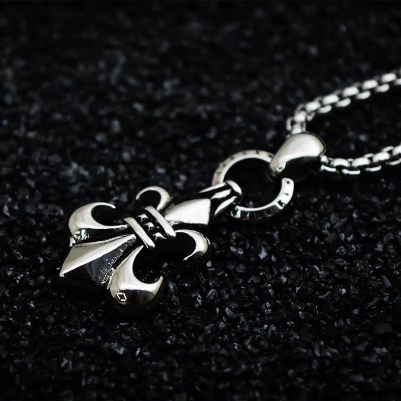 Planderful Crowe Circle Anchor Necklace Unisex Stainless Steel Pendant Vintage Punk Rock Style For Men And Women