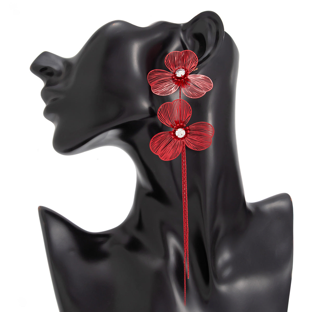 Ginkgo Biloba Flower Earrings With Long Snake Bone Chain Fringe For Elegant Women Planderful Vienna Verve Statement