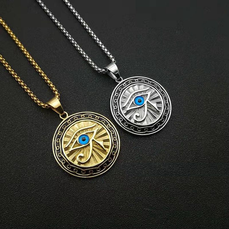 Steel Necklace – Elegant Eye of Horus Pendant