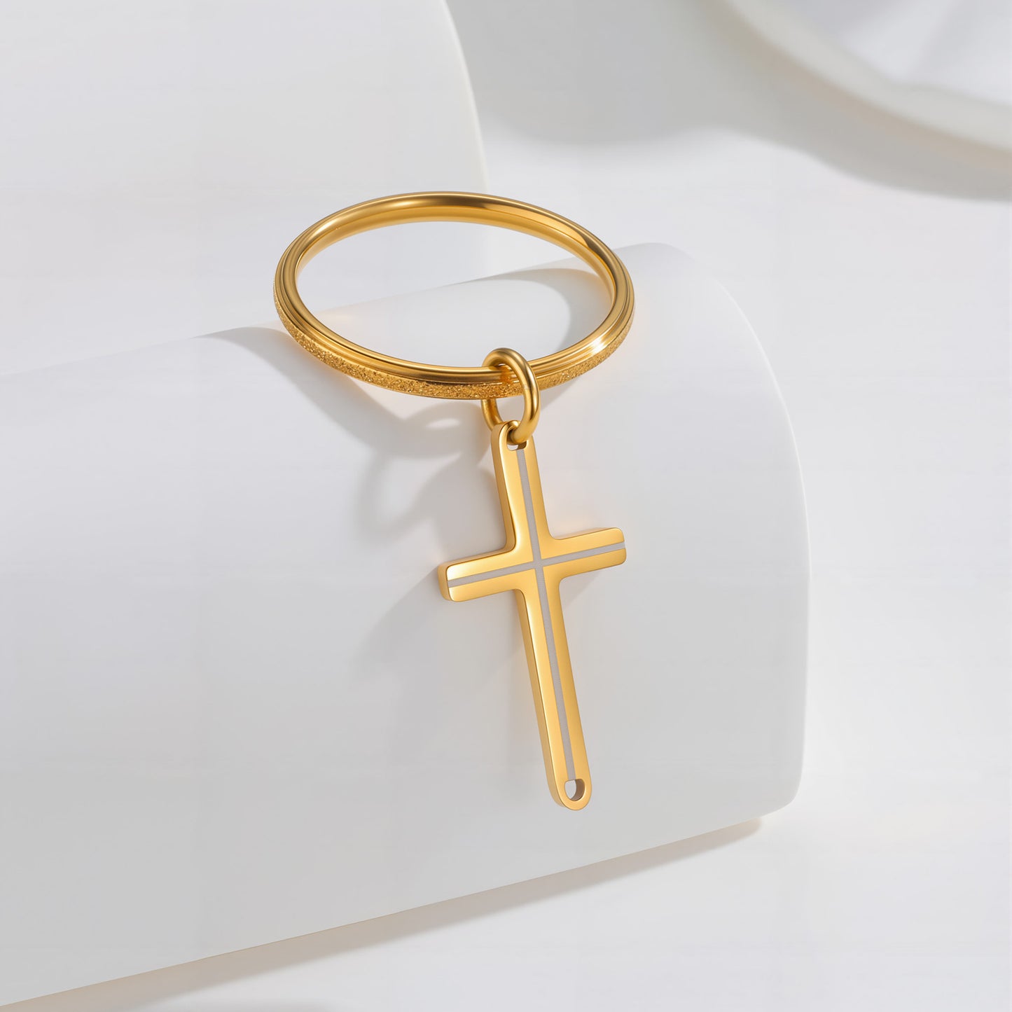 Planderful Everyday Genie Titanium Steel Cross Ring Unisex