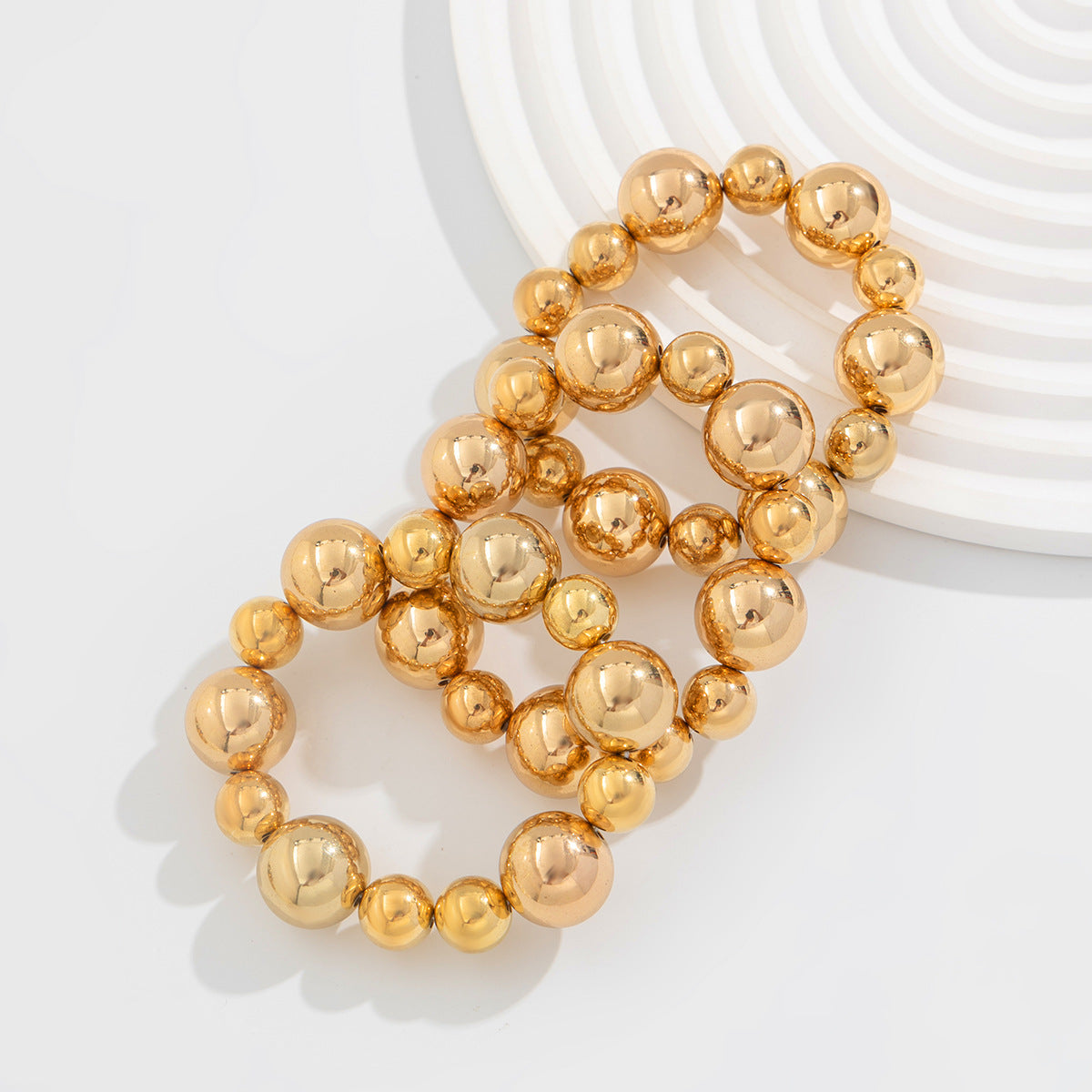 Planderful Vienna Verve Punk Beaded Bracelet For Women Bold Geometric Ball Jewelry With Contrasting Colors