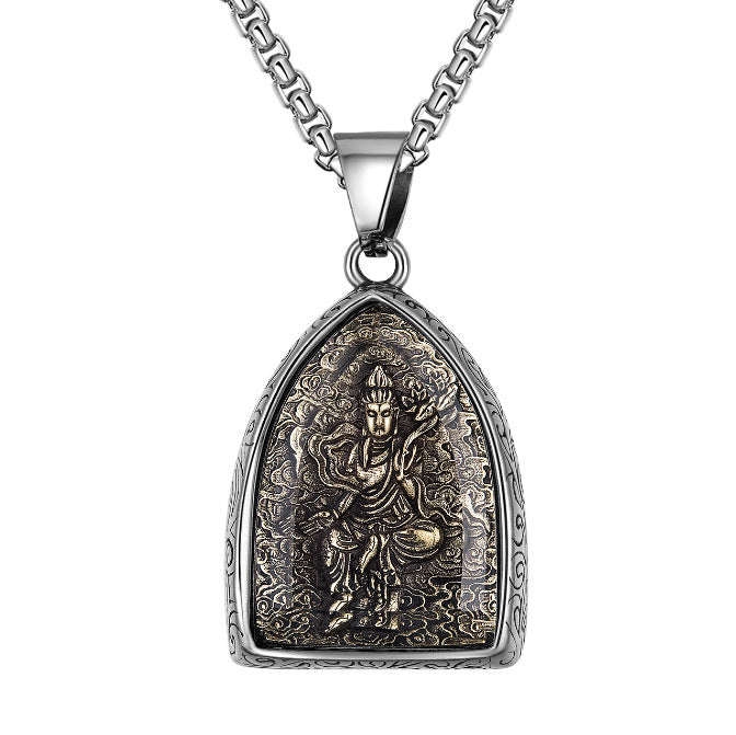 Planderful Buddhist Pendant Eight Patrons Of The Zodiac Guanyin Tathagata Unisex Protection Necklace