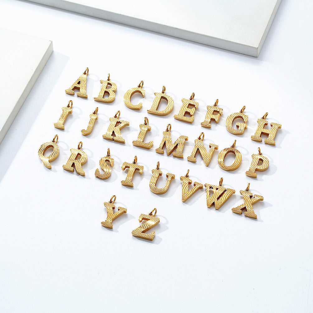 Planderful Everyday Genie Gold Plated Letter Surname Pendant For Couples Unisex Premium Magazine Style Jewelry