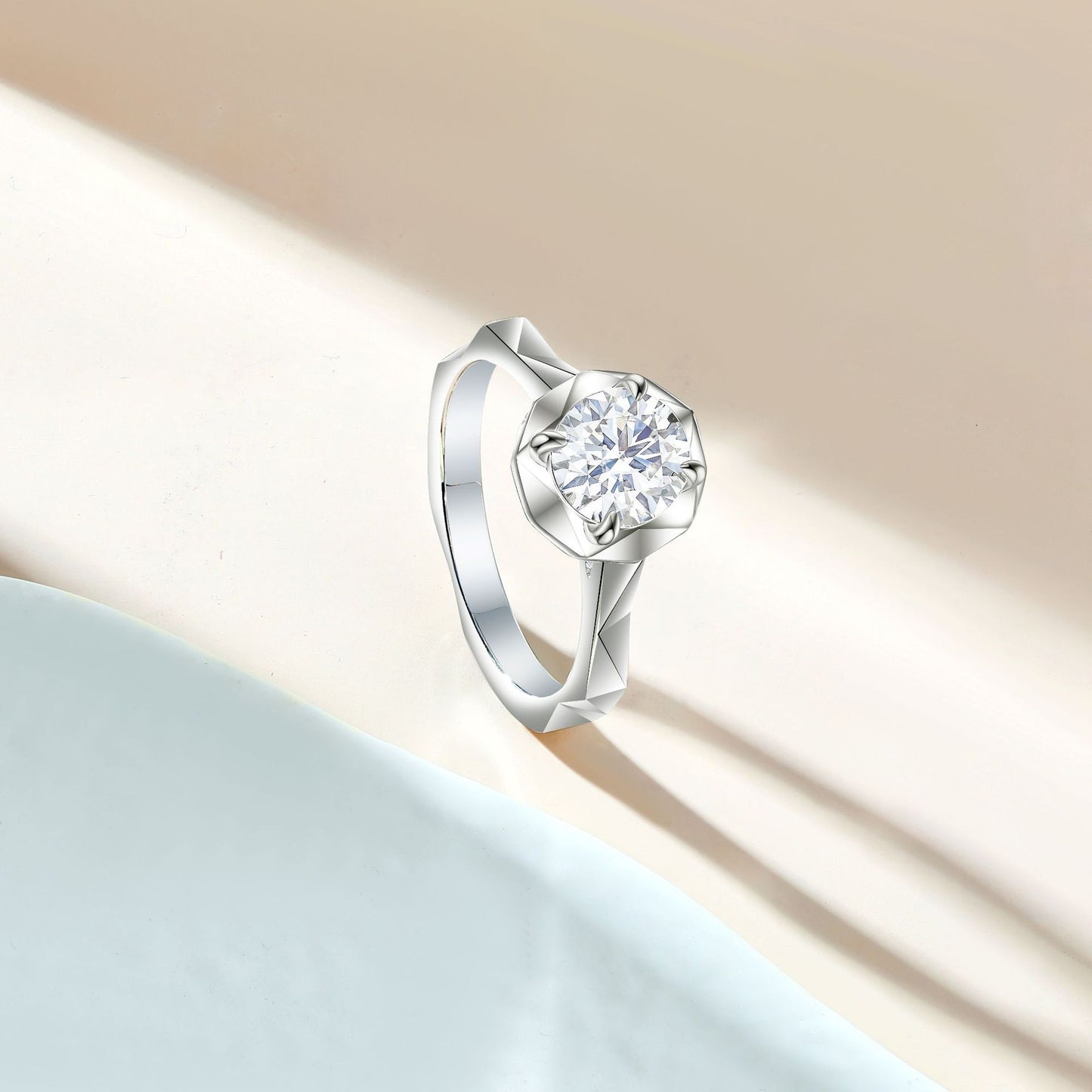 Planderful Sterling Silver Zircon Ring 1.2 Carat Light Luxury For Women Personalized Jewelry