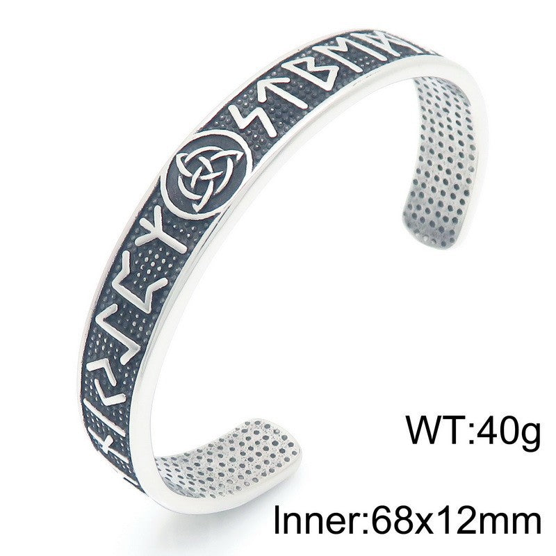 Planderful Viking Odin Rune CShaped Stainless Mens Bracelet