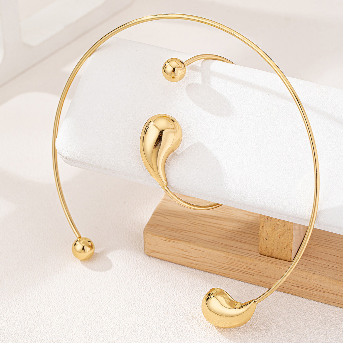 Planderful Water Drop Minimalist Collar Bracelet Set Women