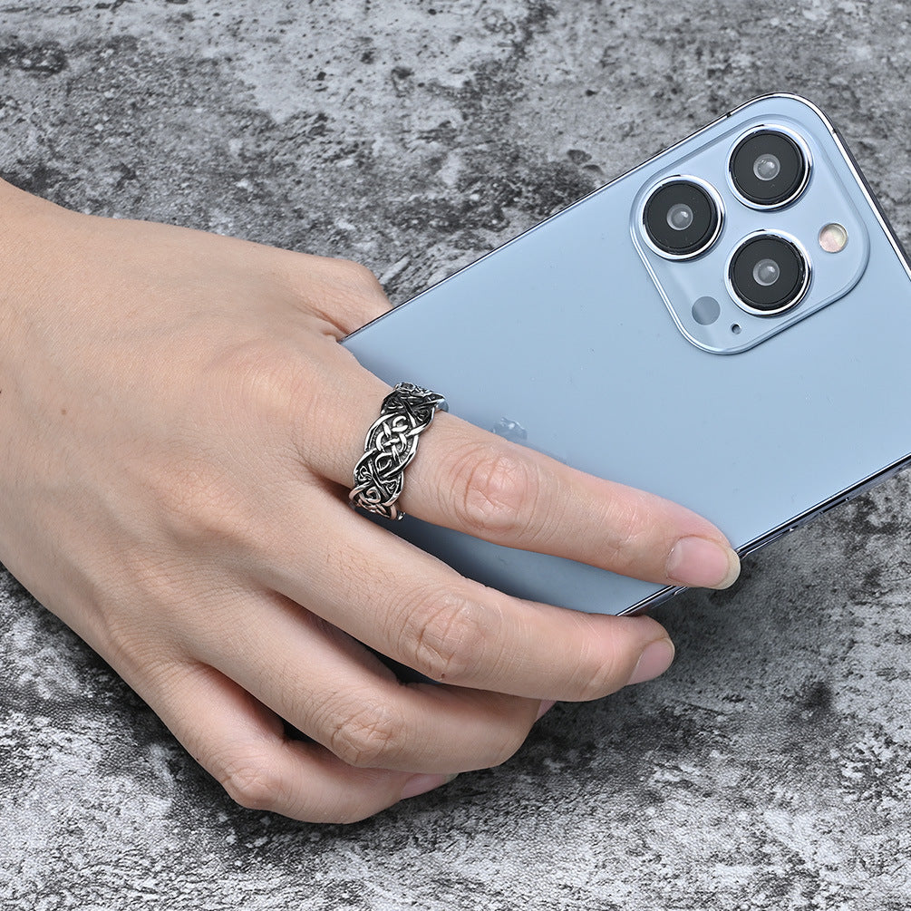 Cross-Border Nordic Viking Celtic Wolf Stainless Steel Ring