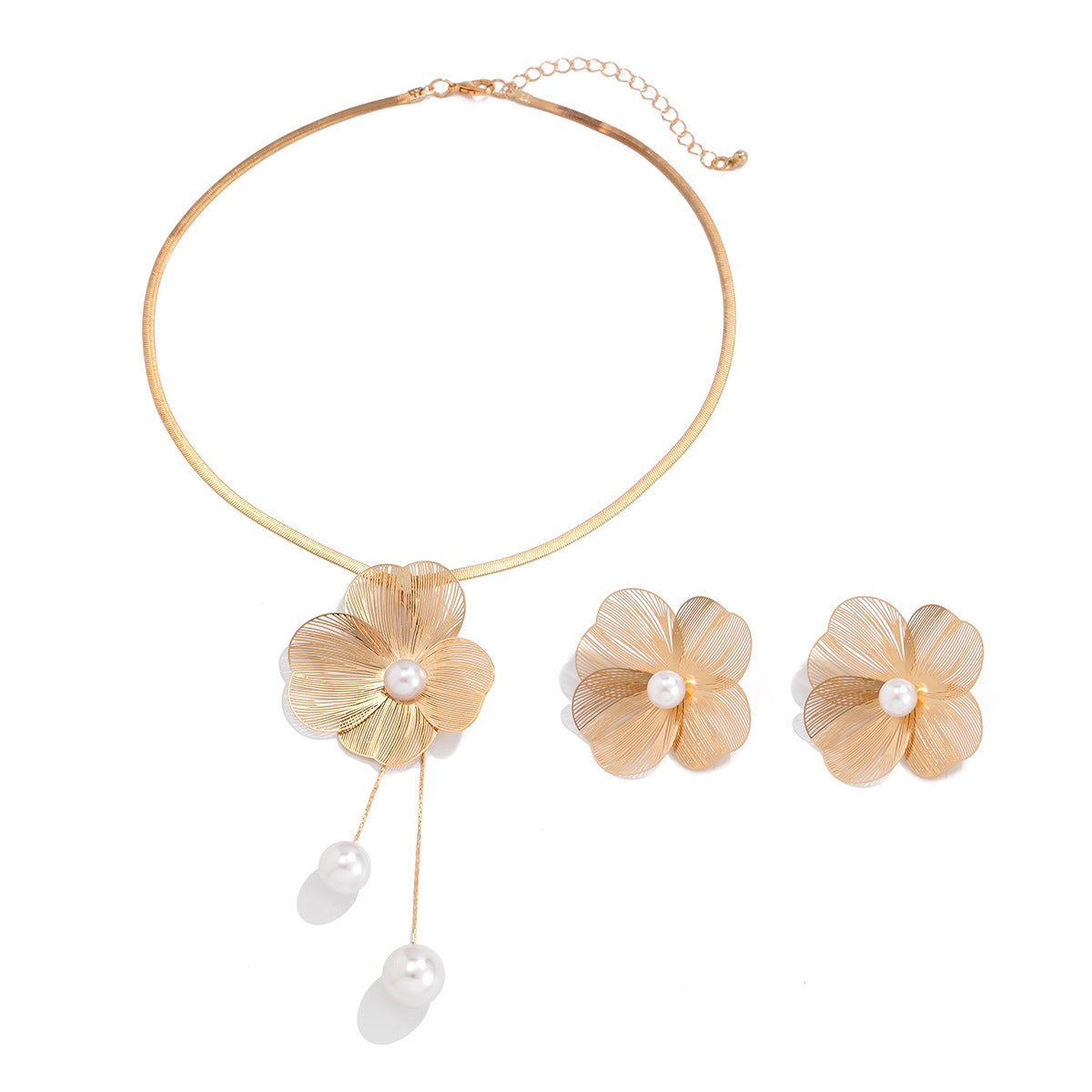 Ginkgo Flower Pearl-Style Jewelry Set