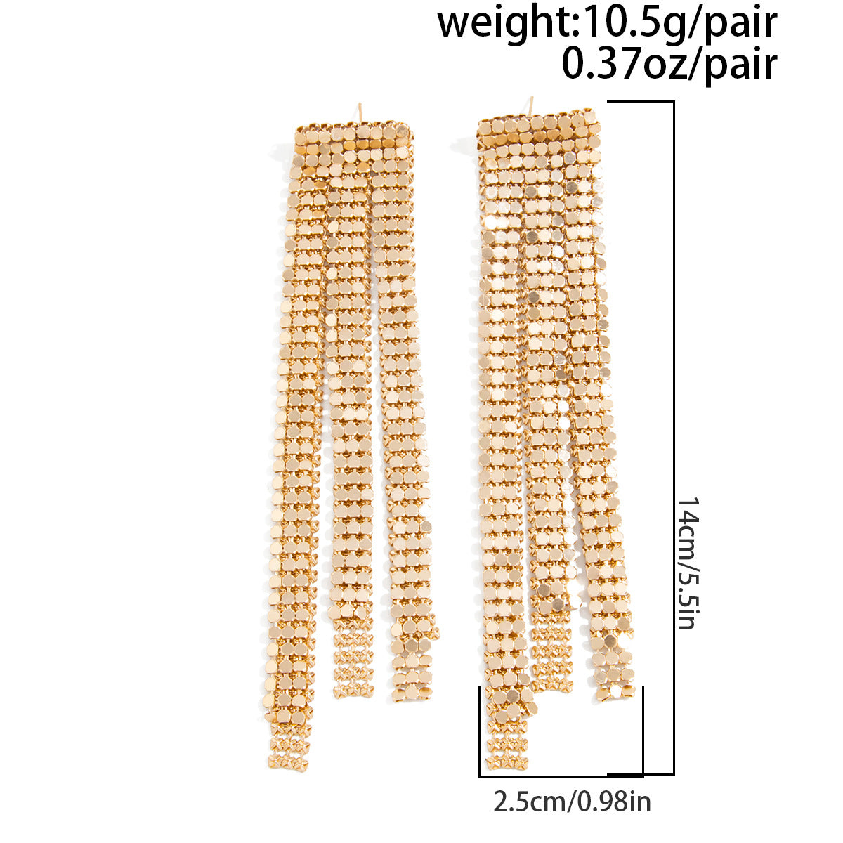 Planderful Vienna Verve Statement Earrings Geometric Mesh Chain Fringed For Women