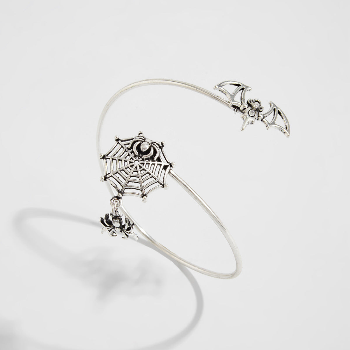 Gothic Spider Web Cross Open Arm Bracelet Bold Statement Planderful Vienna Verve For Halloween Lovers