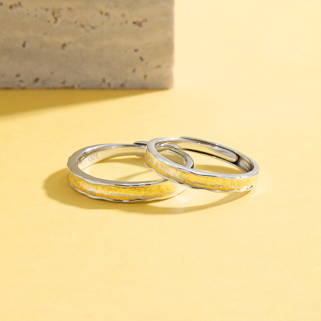 Planderful Everyday Genie Lava Couple Ring 925 Sterling Silver Ring for Men and Women – Elegant Light Luxury Valentine’s Day Gift