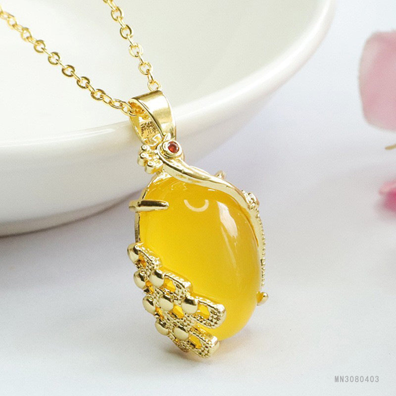 Chalcedony Phoenix Pendant — No Chain