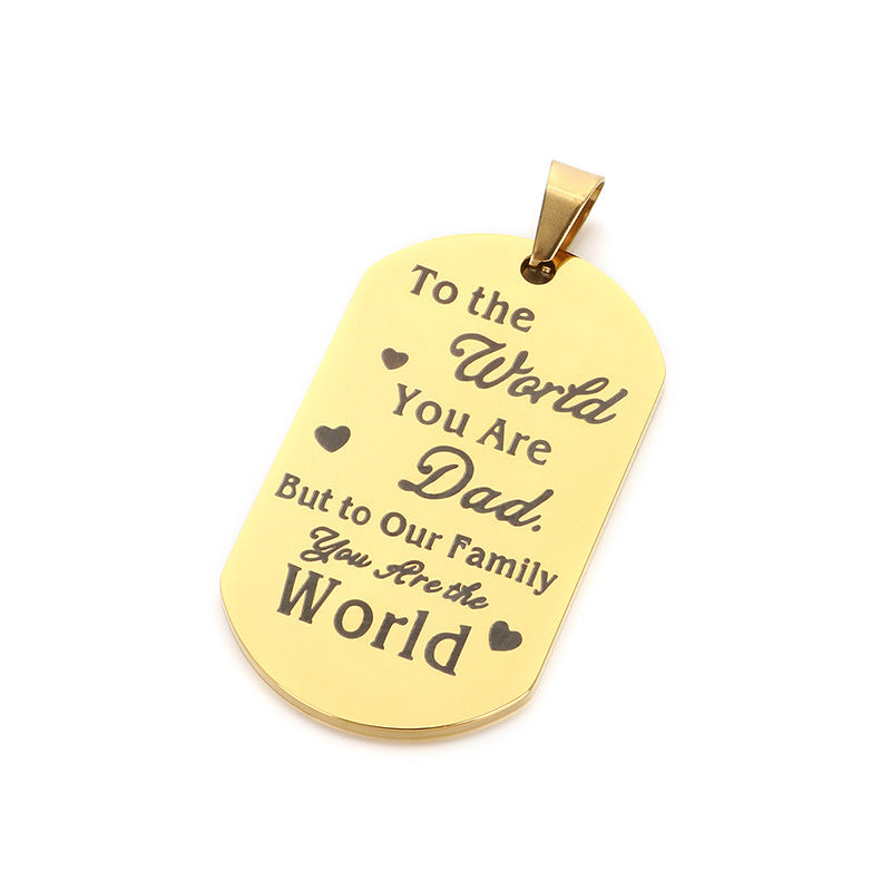 Planderful Titanium Steel Military Pendant Engraved For Dad