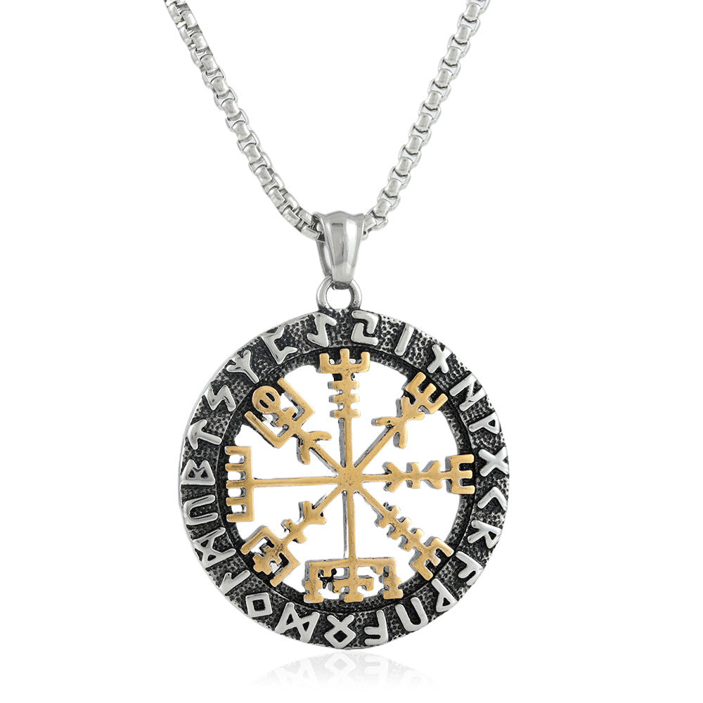 European And American Stainless Steel Hollow Pendant Necklace