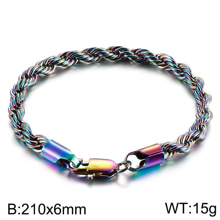 Titanium Steel – & Men's Buckle Twist Chain 4/6/8 Mm Twist Rope Chain Bracelet