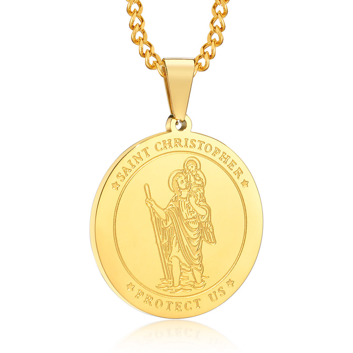 Saint Christopher Stainless Steel Necklace for Men