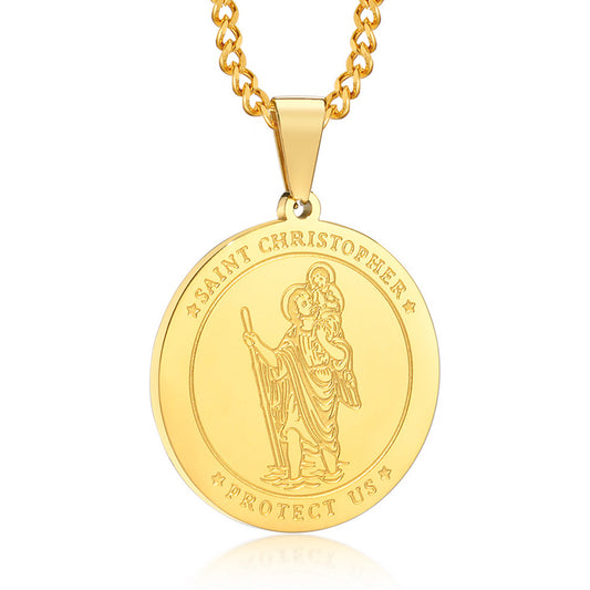 Saint Christopher Stainless Steel Necklace for Men