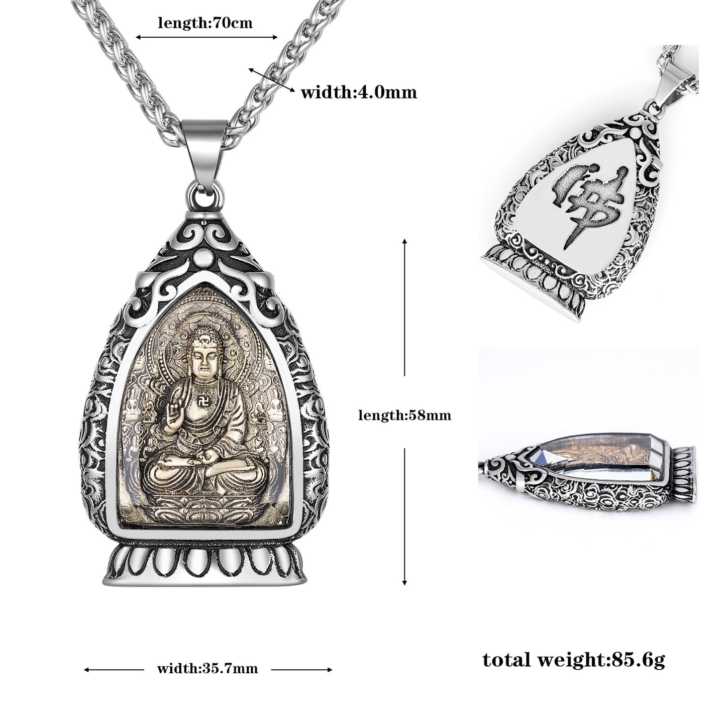 Steel Necklace Elegant Zodiac Buddha Charms Pendant For Spiritual Jewelry Lovers Gift