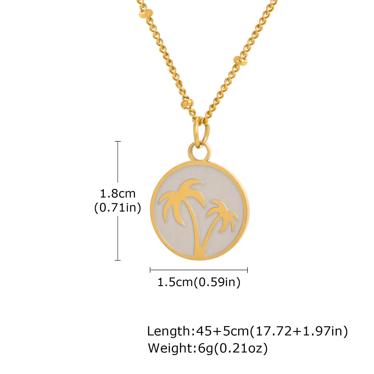 Button Chain Bead Separator Stainless Steel Necklace for Women