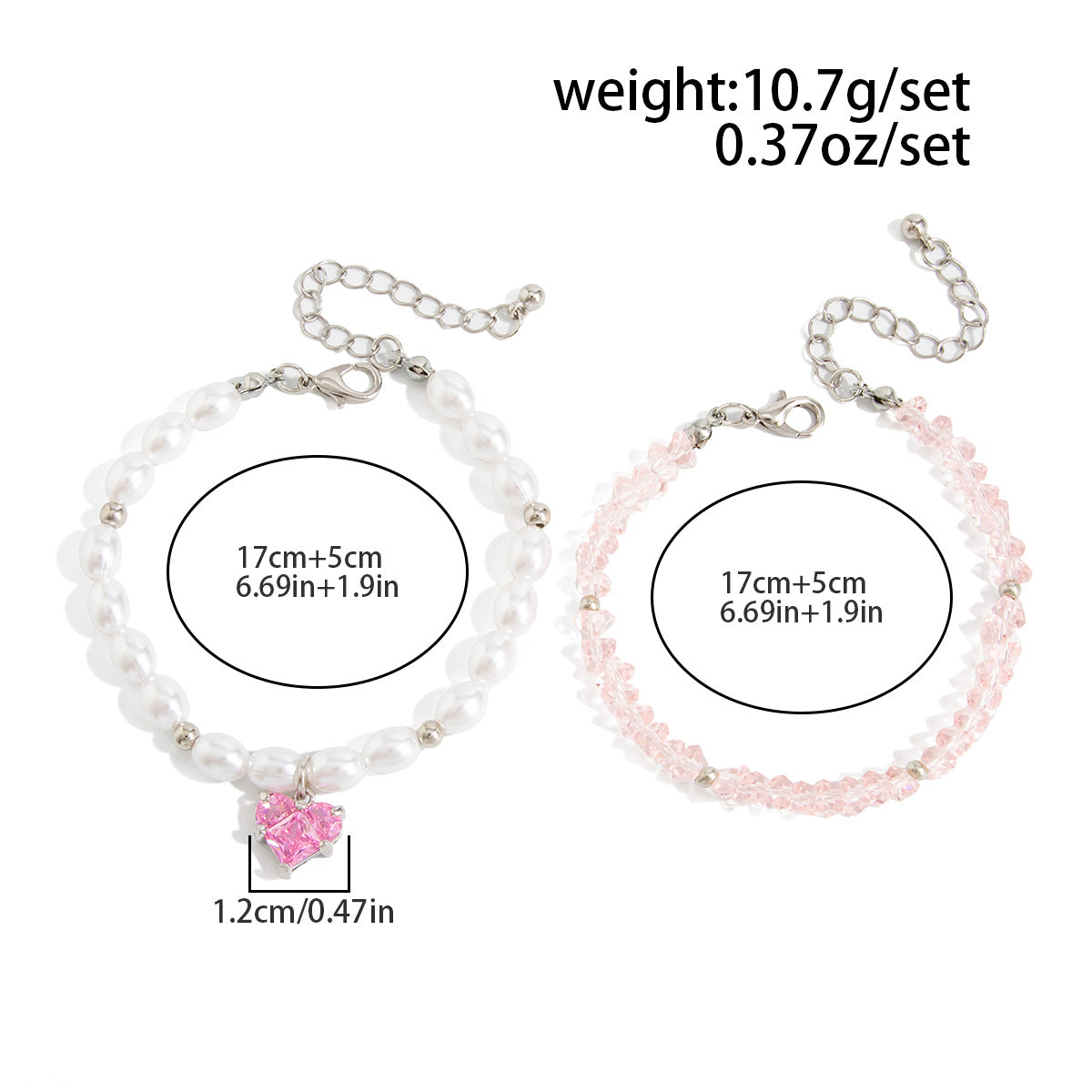 Love Pendant Bracelet Beaded Stackable Imitation Pearl By Planderful Vienna Verve For Fashionable Women