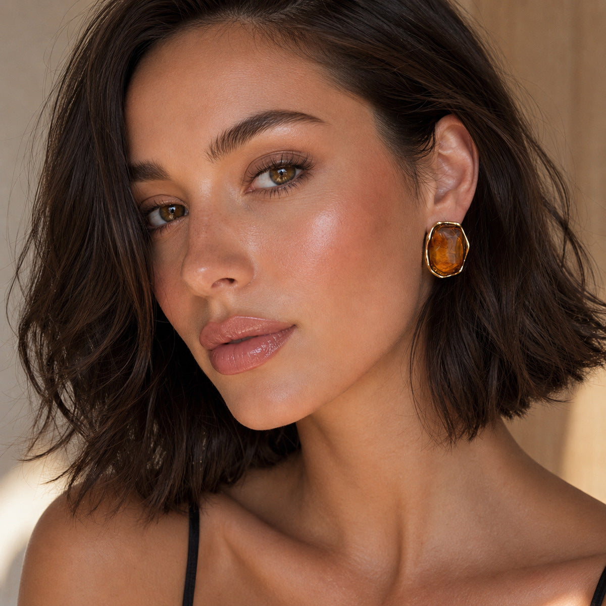 Planderful Vienna Verve Stainless Steel Irregular Concave Convex Stud Earrings For Women Geometric Statement Jewelry