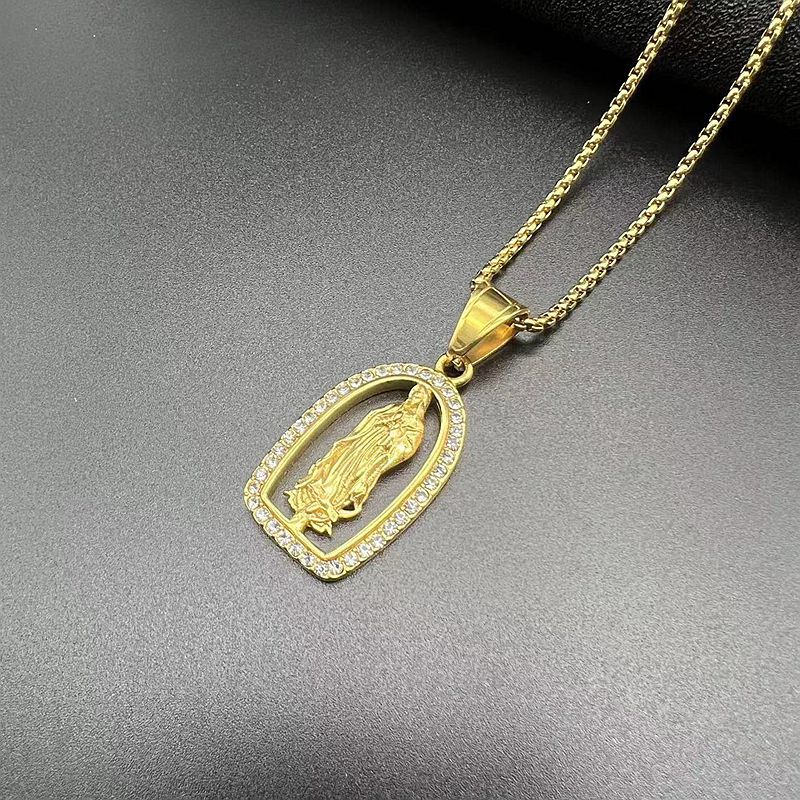 Stainless Steel Necklace – Elegant Virgin Mary Pendant