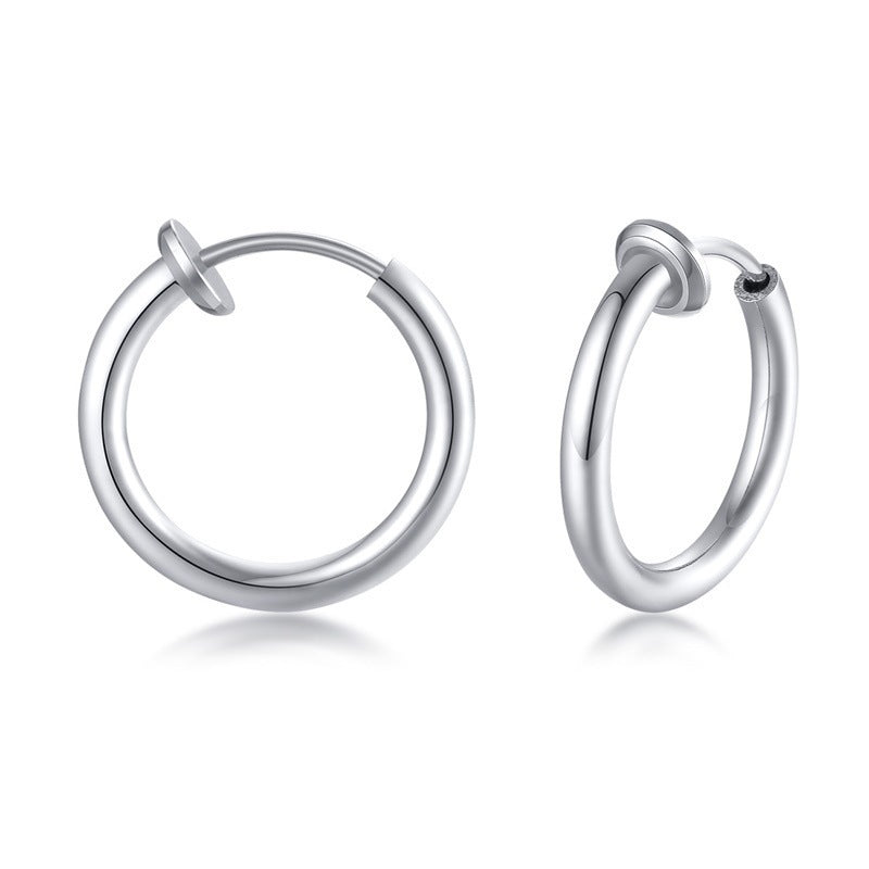 Modern Stainless Steel Earring — Single — Silver / Black