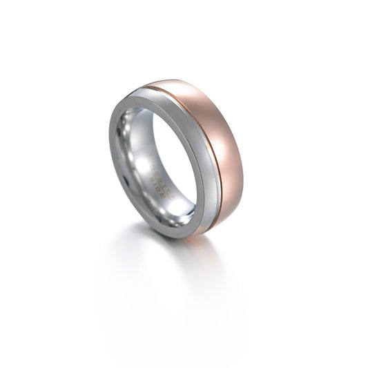 Rose Gold Tungsten Steel Ring for Men - Elegant 8MM Two-Tone Jewelry