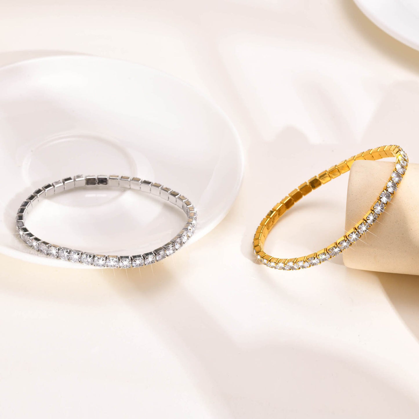 Ins Women's Bracelet Stainless Steel Zircon Tennis Bracelet