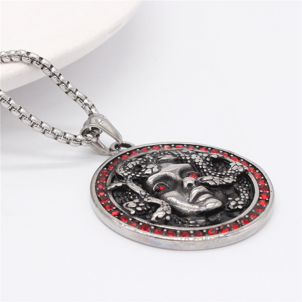 Medusa Pendant For Men And Unisex Titanium Steel Protection Statement Everyday Genie Planderful