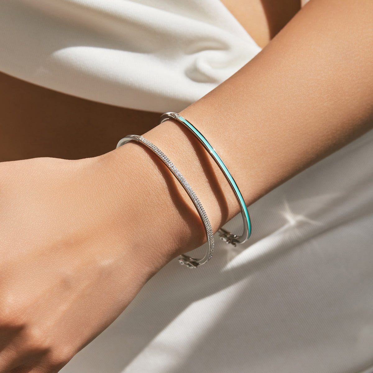 925 Sterling Silver Mint Green Bracelet