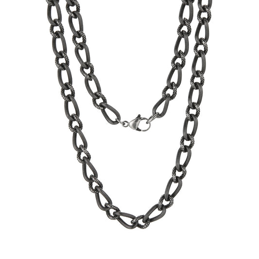 Snake Pattern Vacuum Plating Stainless Steel Men's Horizontal Twist Necklace