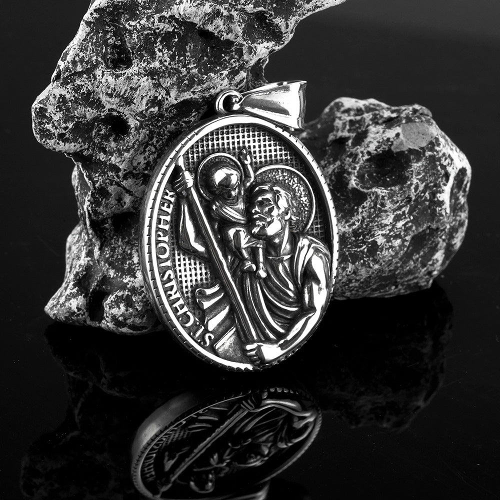 European And American Retro Men's Jewelry Greek Portrait Necklace