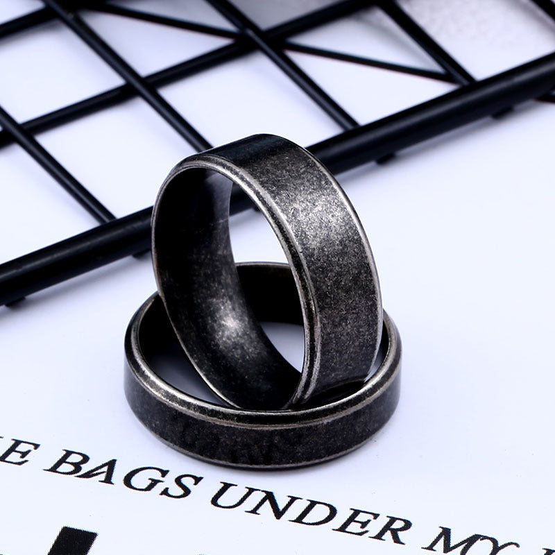 Minimalist Retro Titanium Steel Unisex Ring - Trendy Scandinavian Design for Everyday Wear