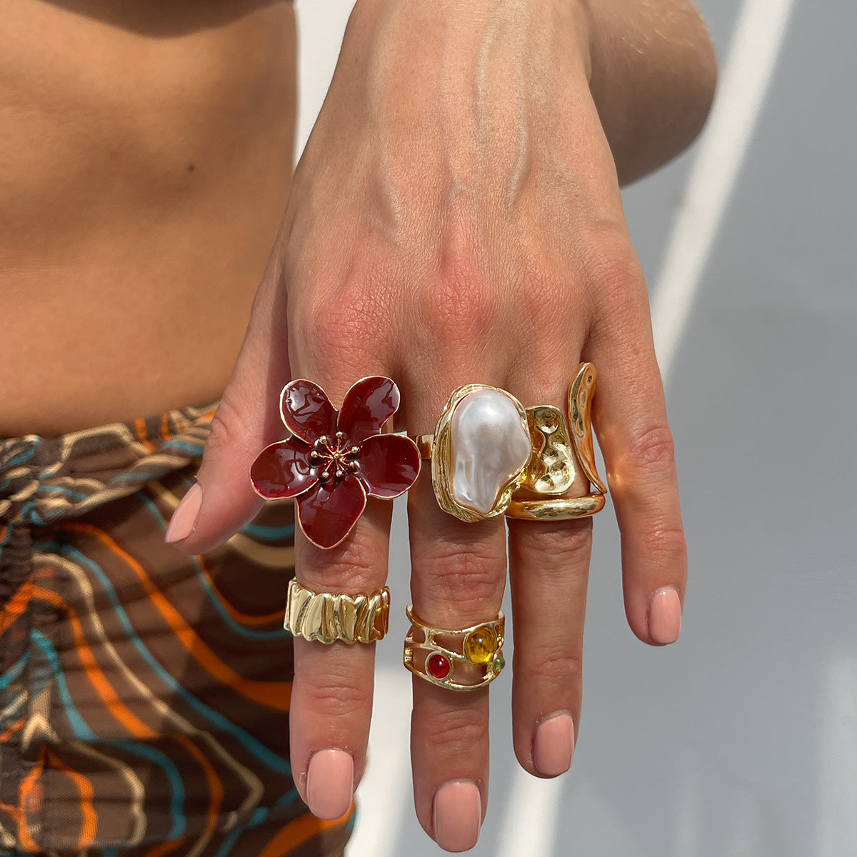 Planderful Vienna Verve Ring Set – Elegant Micro-Inlaid Design