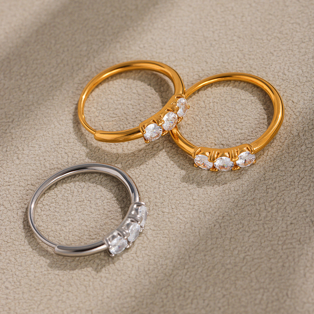 Planderful Zircon Ring 18K Gold Plated Index Finger Ring