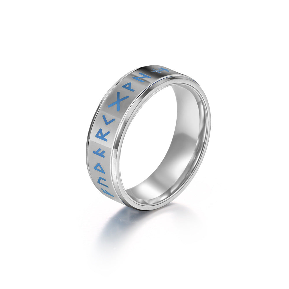 Rotatable Three-Color Titanium Steel Men's Ring - Japan & South Korea Inspired Temperament Design