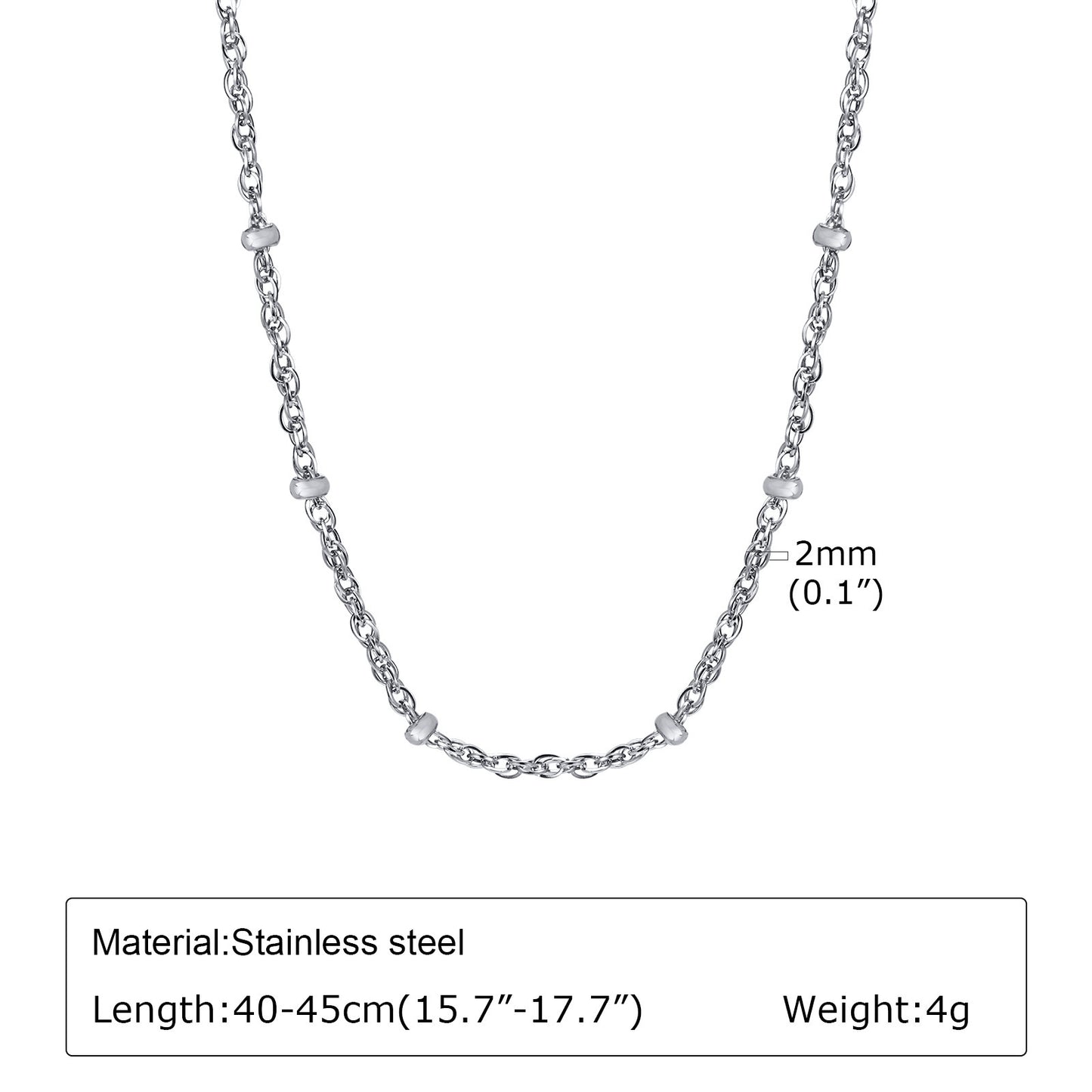 Stainless Steel Water Wave Bead Chain Necklace Bracelet Titanium Steel Collarbone Chain