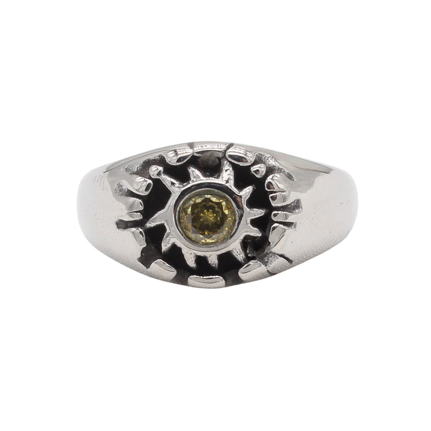 Planderful Jewelry Vintage Sun Design Titanium Steel Ring For Men Women Sizes 7 Through 11