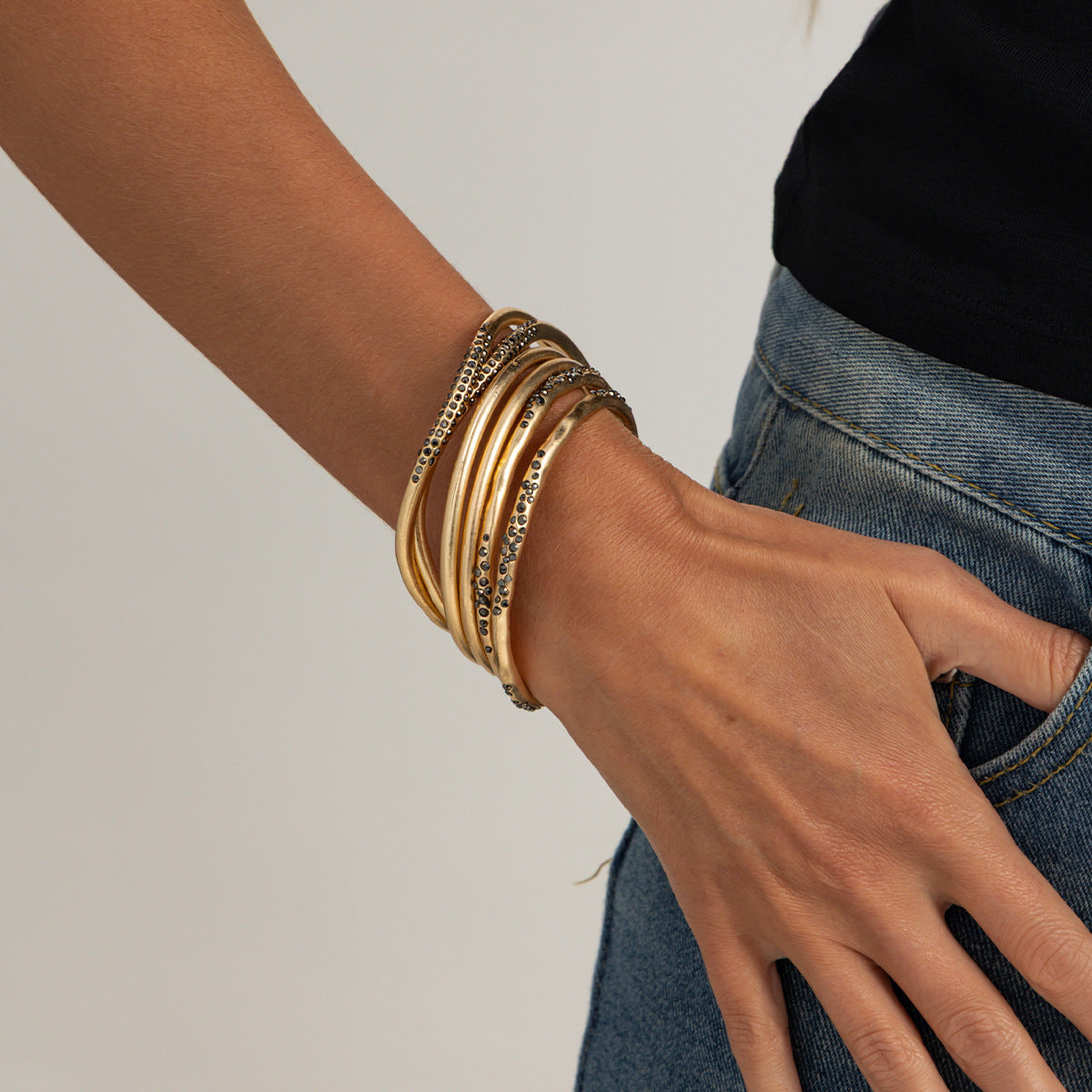 Planderful Vienna Verve Retro Zircon Bracelet Set Fine Jewelry For Women European American Style Stacked Statement