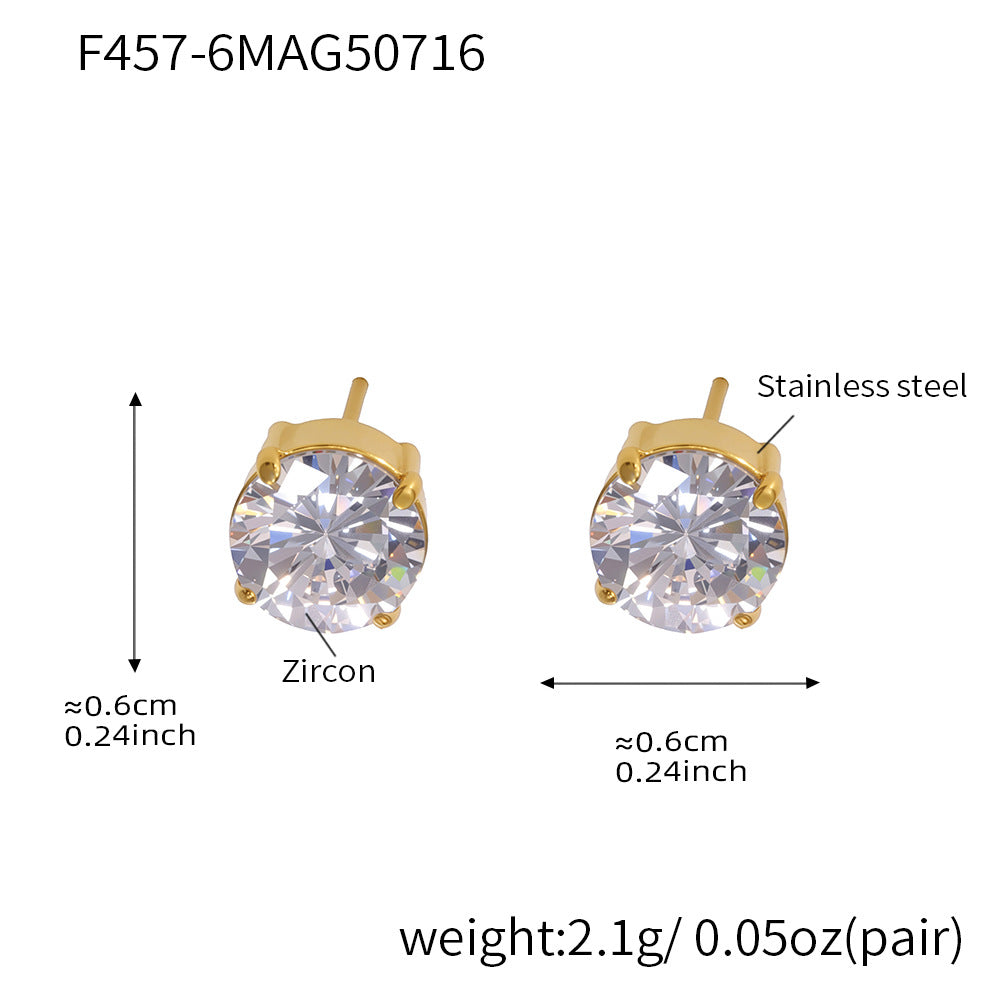 Planderful Super Flash 5A Zircon Stud Earrings For Women